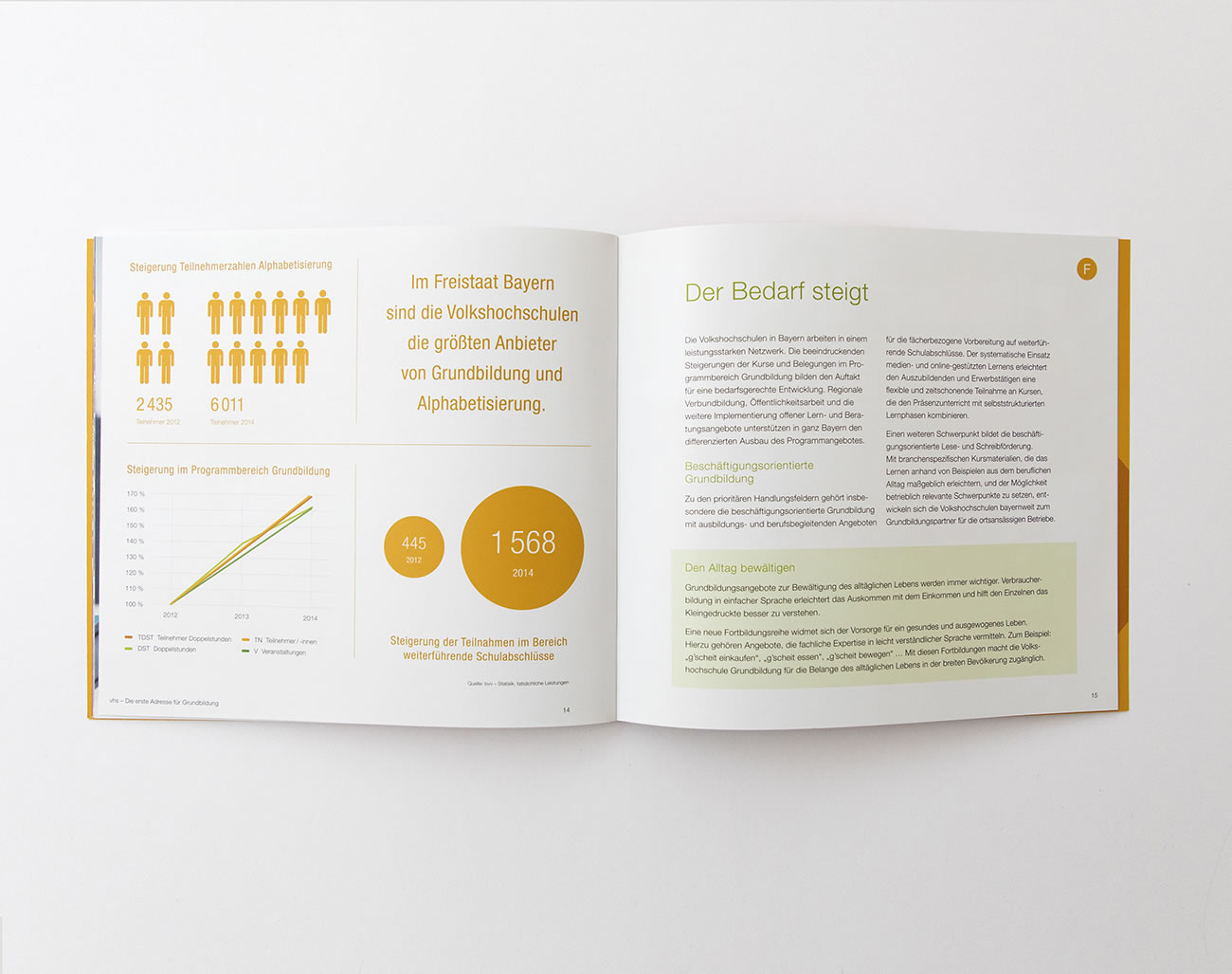 Petermeyer Zimmerer, Print, Broschüre, Grundbildung, Infografik, Bayerischer Volkshochschulverband