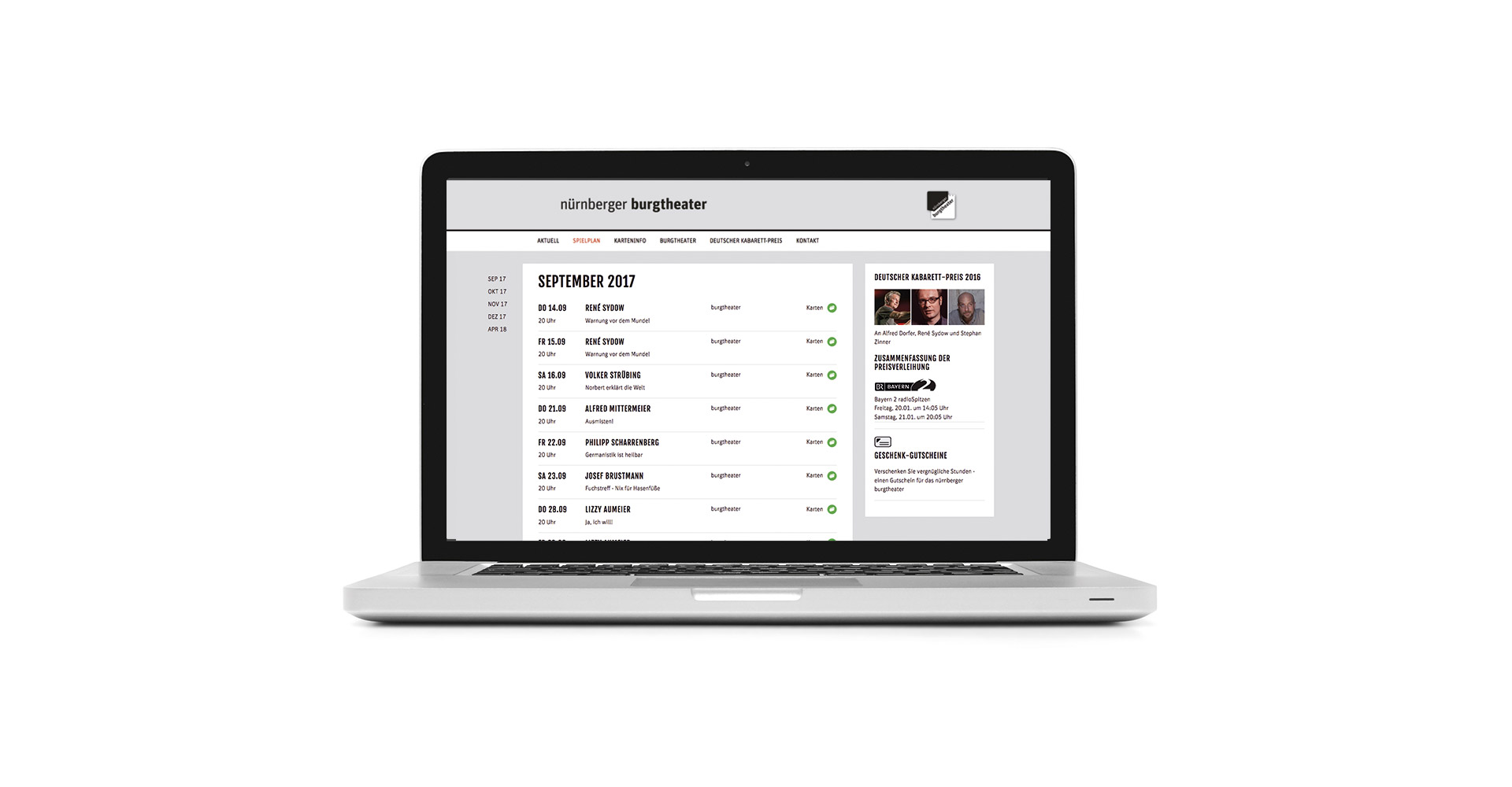 Petra Zimmerer, Büro für Gestaltung, Nürnberger Burgtheater Webseite