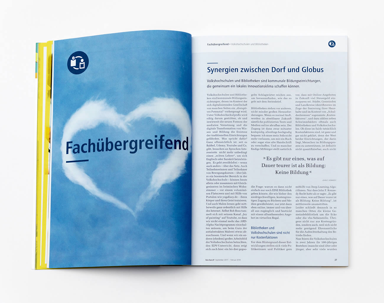 Petra Zimmerer, Büro für Gestaltung, Editorial, Kursif Magazin, Bayerischer Volkshochschulverband, Design by pz