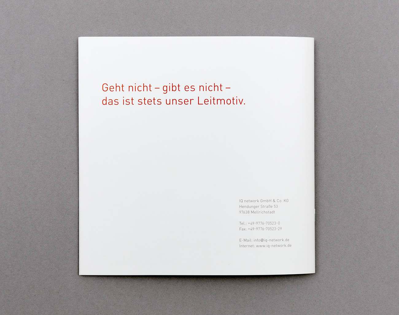 Petra Zimmerer, Büro für Gestaltung, Print, IQ Network, Imagebroschüre, Design by pz