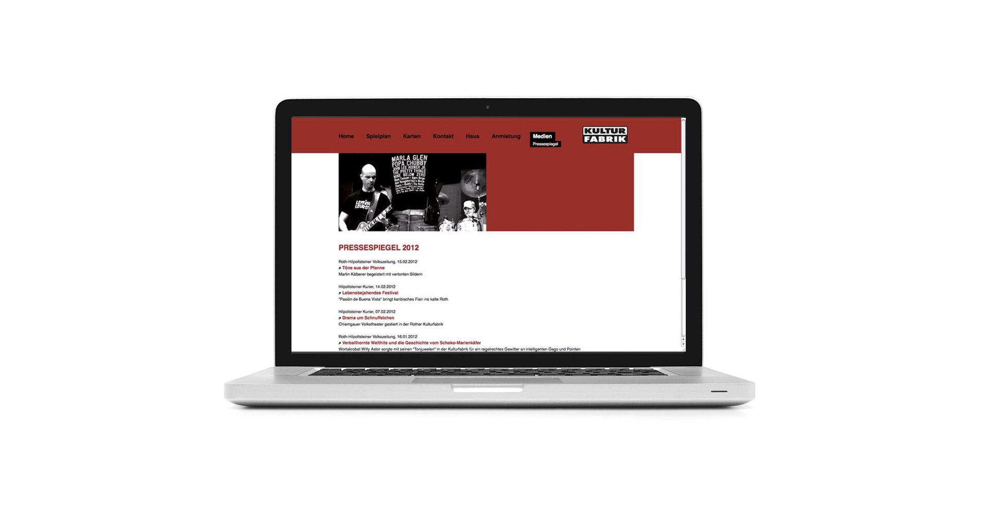 Petra Zimmerer, Büro für Gestaltung, Kulturfabrik Roth, Webseite
