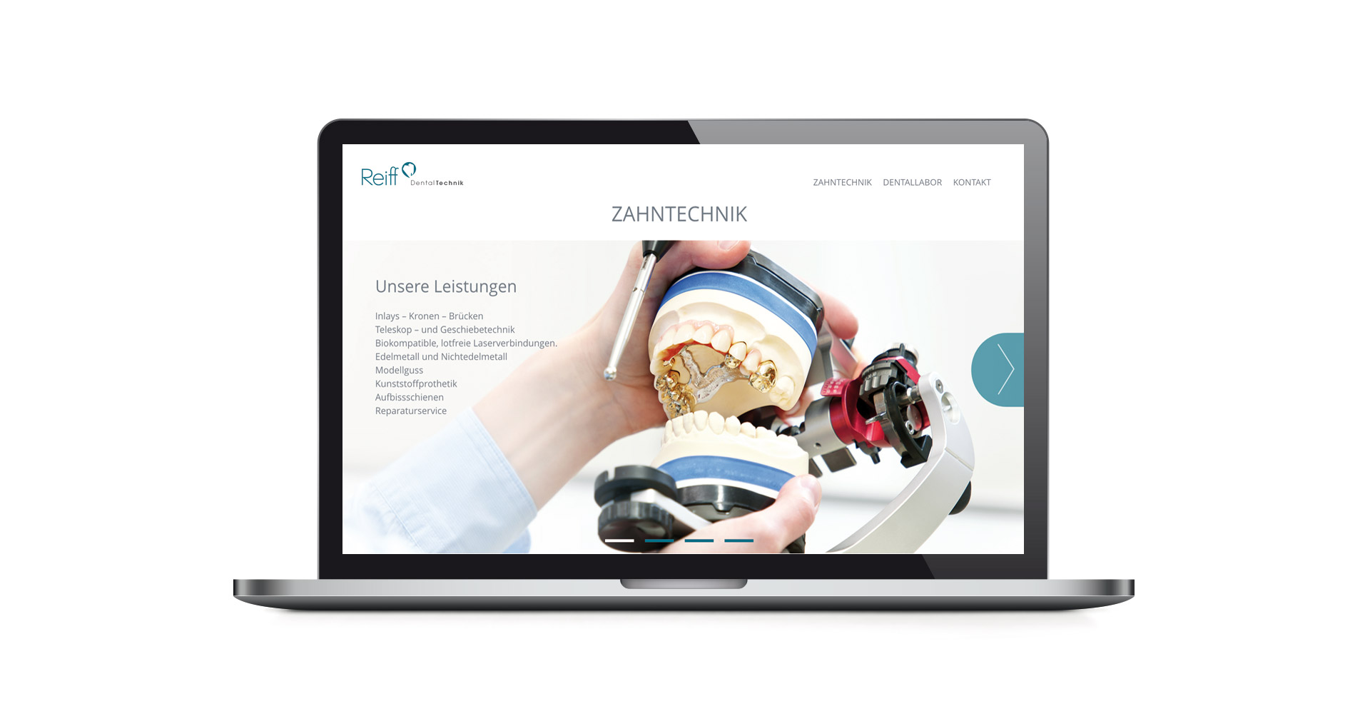 Petra Zimmerer, Büro für Gestaltung, Reiff Dentaltechnik, Webseite