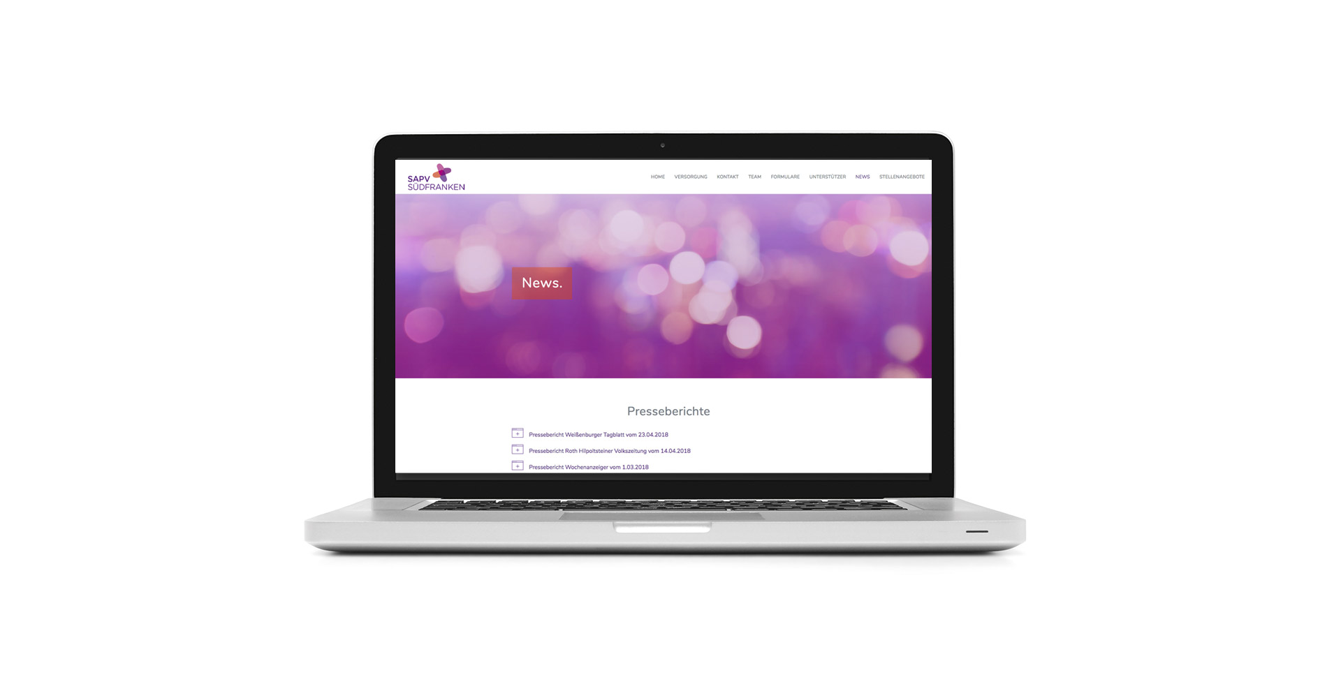 Petra Zimmerer, Büro für Gestaltung, Webseite, responsive, SAPV Südfranken, Design by pz