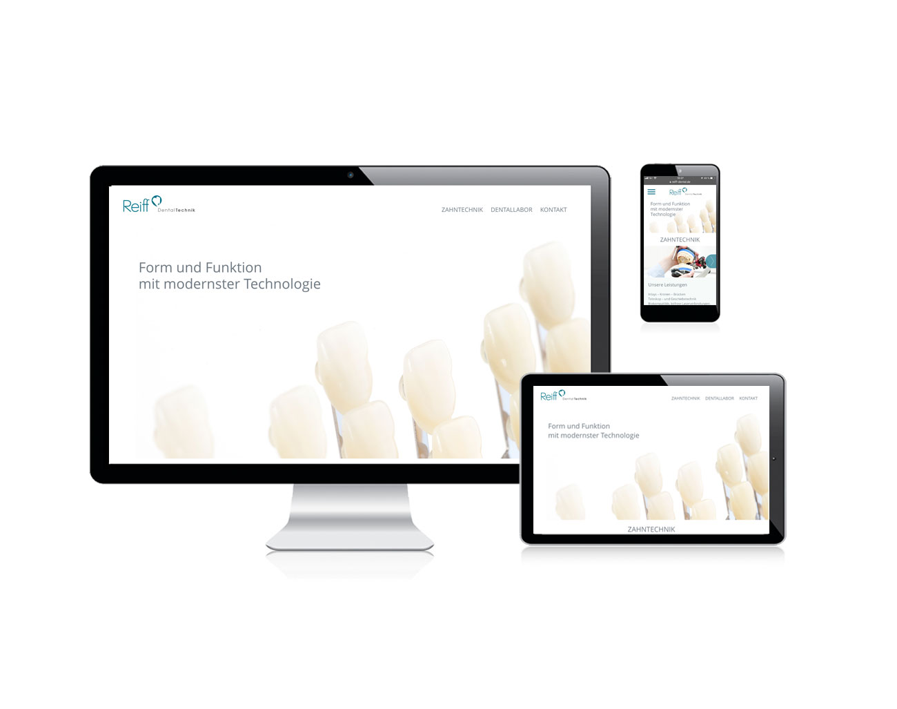 Reiff Dentaltechnik in Nürnberg Gestaltung Webseite