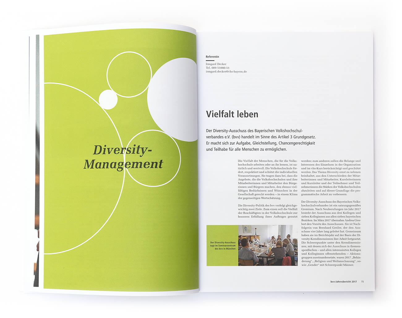 Petra Zimmerer, Büro für Gestaltung, Editorial, bvv Jahresbericht 2018, Bayerischer Volkshochschulverband, Design by pz