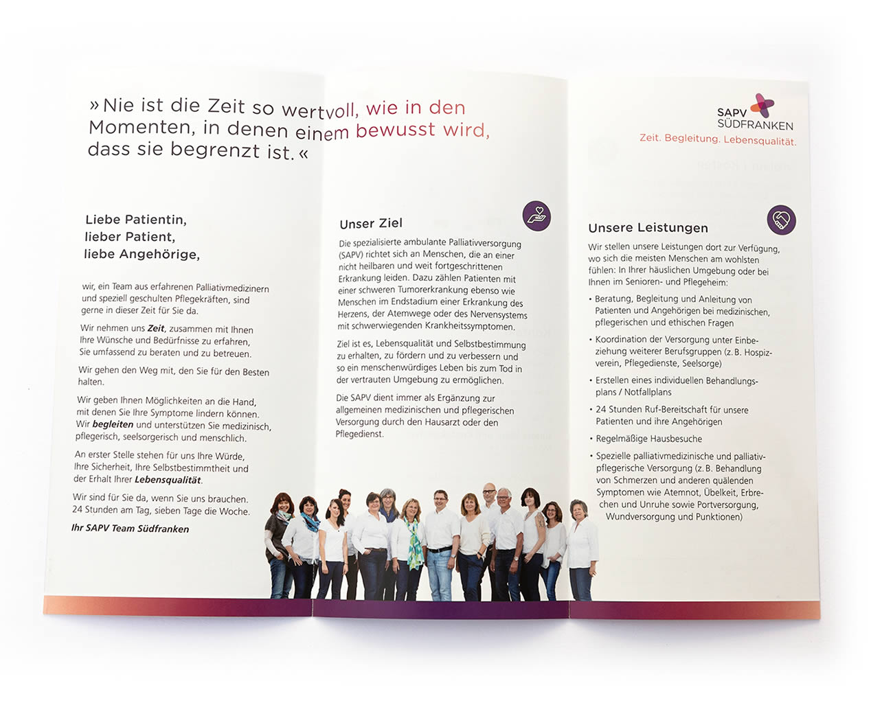 Petra Zimmerer, Büro für Gestaltung, Print, Folder, Sapv Südfranken, Design by pz