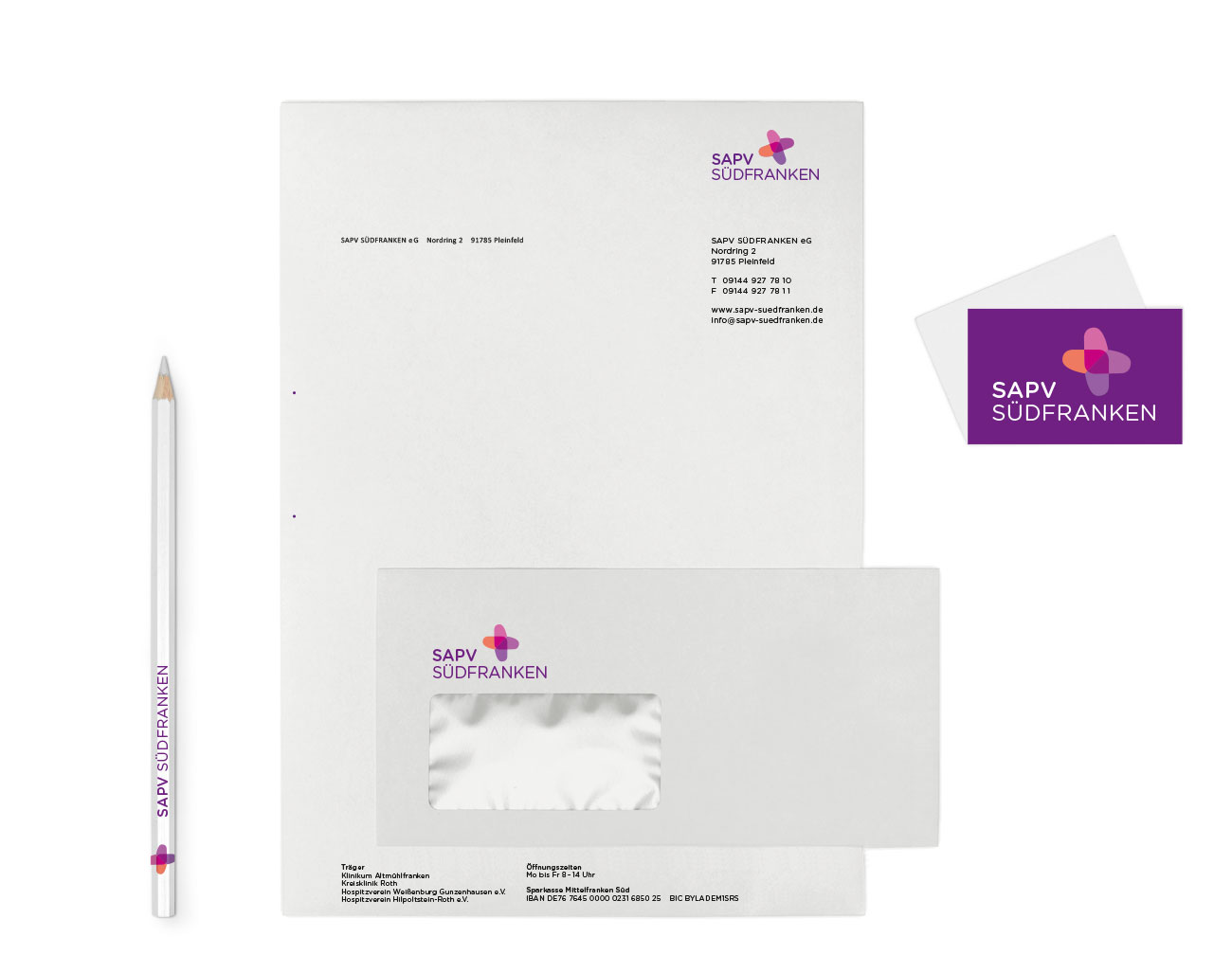 Petra Zimmerer, Büro für Gestaltung, Corporate Design, Sapv Südfranken, Briefpapier, Visitenkarten, Design by pz